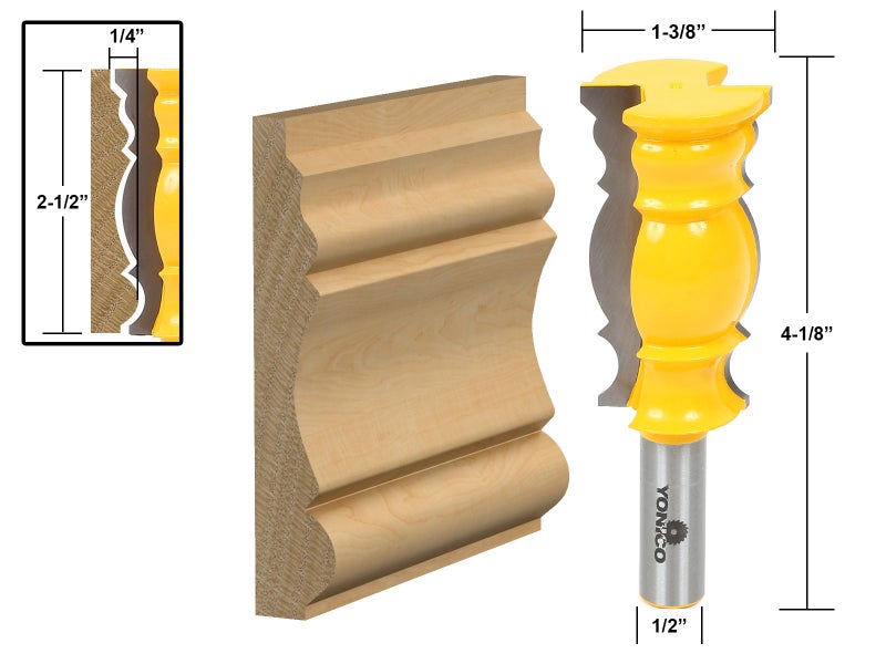 YONICO Crown Molding Router Bits 2-1/2-Inch 1/2-Inch Shank 16147 - Image 2